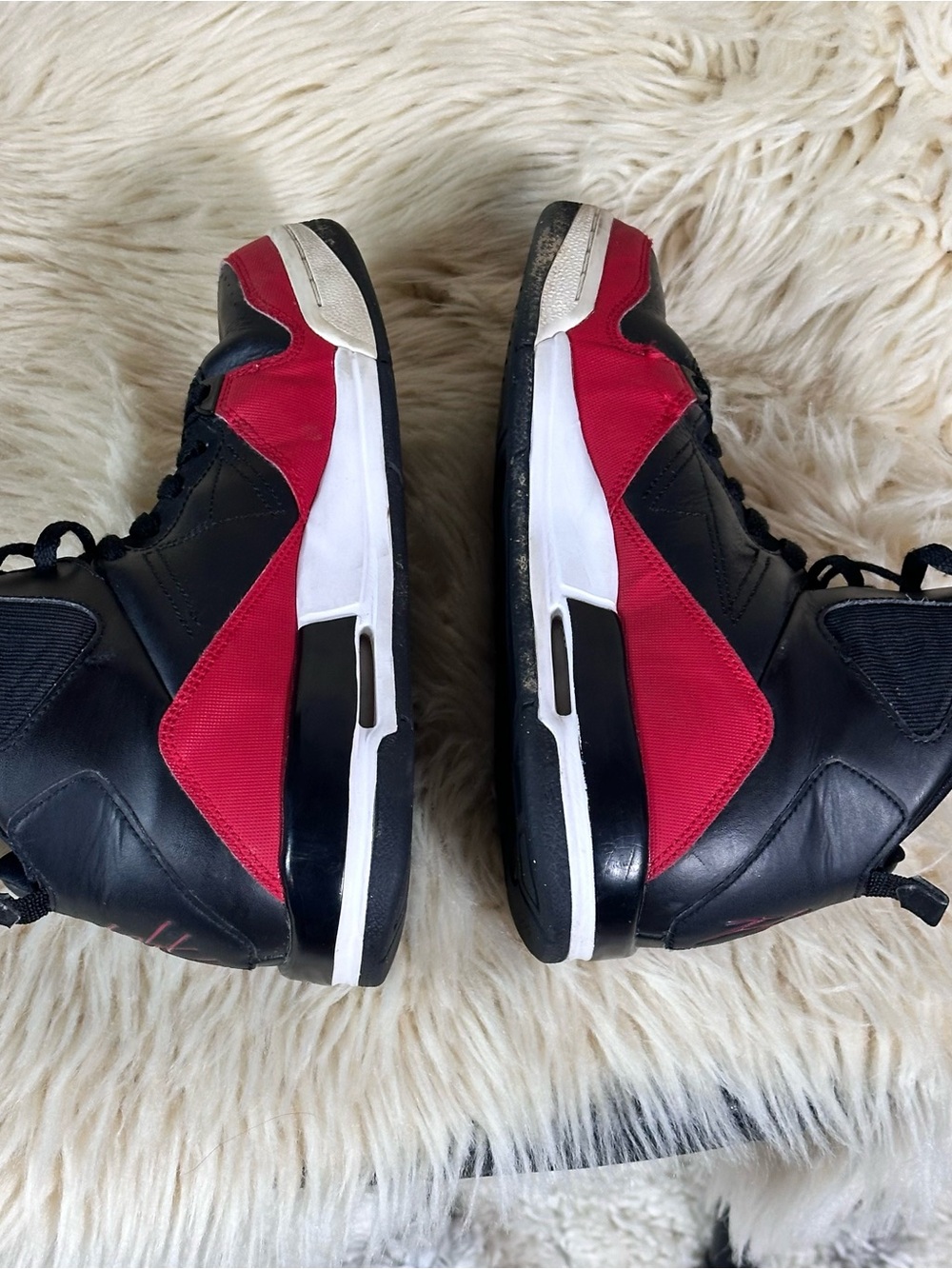 Jordan Kids Black and Red High-Top Sneakers - Picture 6 of 9
